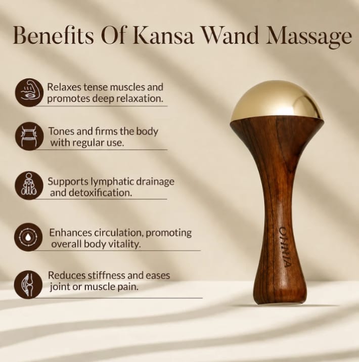 Kansa Wand – Ayurvedic Bronze Massager for Face & Foot