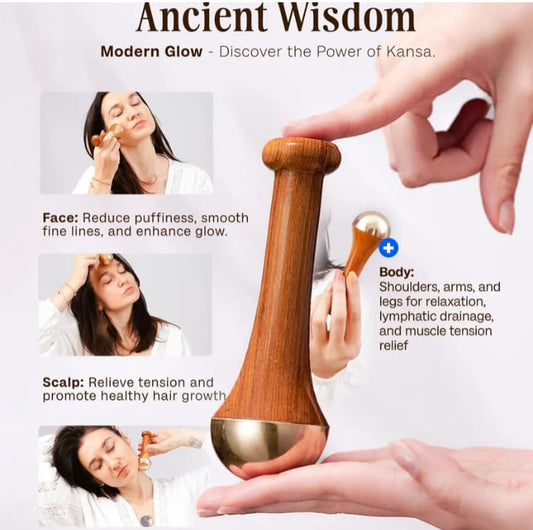 Kansa Wand – Ayurvedic Bronze Massager for Face & Foot