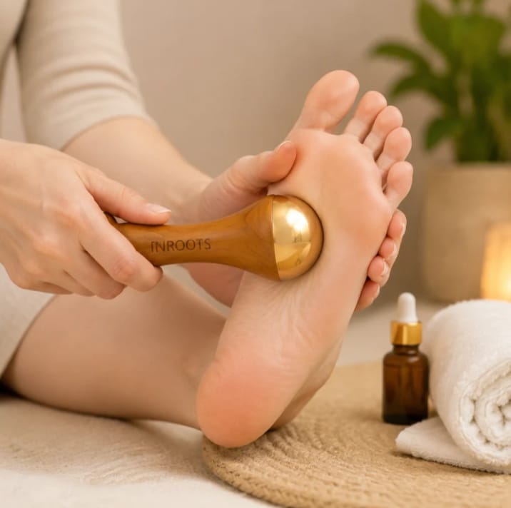 Kansa Wand – Ayurvedic Bronze Massager for Face & Foot
